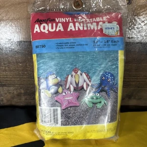 AquaFun Vinyl Inflatable Aqua Animals 5 Pack 1991 BRAND NEW Awesome Patterns - Picture 1 of 5