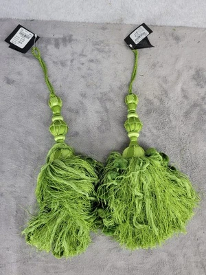 "Juego de 2 borlas grandes de 16"" de largo con borlas verdes claras para cortinas Vatican Homes" Foto 1 de 4