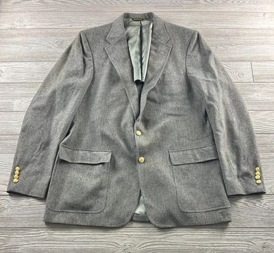 Chaqueta Abrigo Deportivo John Weitz Para Hombre Gris Lana Dos Botones Foto 1 de 4