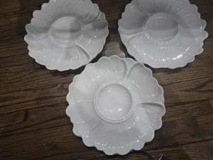 Vintage weiße Keramik Artischocke Austern Teller Made in Italy 3er Set - Bild 1 von 3