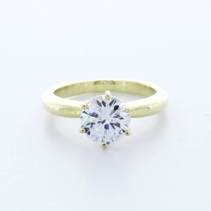 1.5CT LAB-CREATED DIAMOND D/VVS1 ROUND CUT 18K GOLD PRONG CLASSIC SOLITAIRE RING - Picture 1 of 4