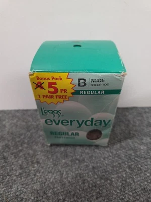 Leggs Everyday Regular Sheer Toe Suntan Size B - 5 Pair Pantyhose New - Image 1 of 3