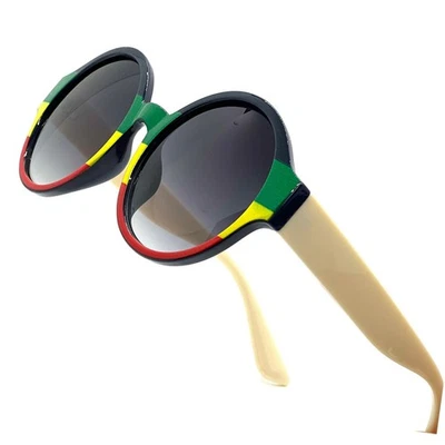 Gafas de sol Rasta marco redondo colores reggae funky moda tonos mujeres retro nuevas Foto 1 de 4