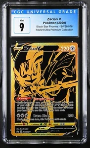 Zacian V Black Gold SWSH076 CGC 9 Mint Blue - Sword & Shield UPC Pokemon Card - Picture 1 of 2