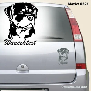 Rottweiler Autoaufkleber 15cm Hund mit Wunschtext Name Aufkleber Hundeaufkleber - Bild 1 von 4