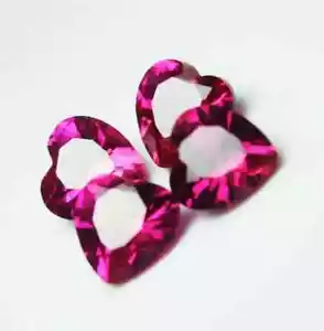 4 Pcs Natural Red Ruby CERTIFIED Loose Gemstone Heart Cut Lot 6x6 mm - Picture 1 of 5