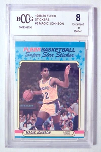 Magic Johnson 1988-89 Fleer Stickers #6 NBA Basketball Los Angeles Lakers BCCG 8 - Picture 1 of 2