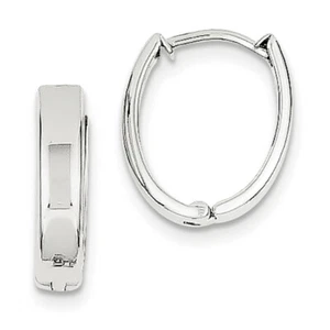10k White Gold Polished Hinged Hoop Earrings 10TL560 - Picture 1 of 1
