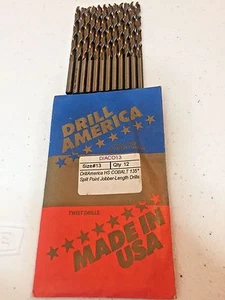 Stck. 12- Bohrer Amerika #13 Kobalt Schwerlast Bohrer Bit D/ACO13 Made in USA - Bild 1 von 1