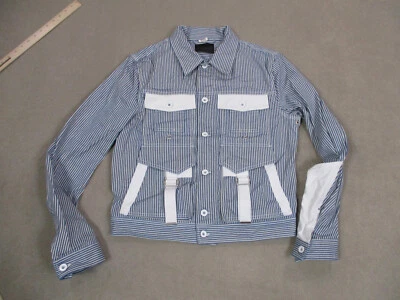 Chaqueta Diesel Negra Dorada Para Hombres 52 Pequeña Azul Blanca Abotonada Abrigo Hebillas Cuello Foto 1 de 4