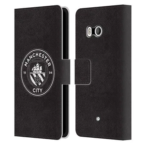 OFFICIAL MANCHESTER CITY MAN CITY FC BADGE LEATHER BOOK CASE FOR HTC PHONES 1 - Picture 1 of 7