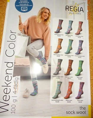 74,50 €/1 kg Regia 4-fach Weekend Color Sockenwolle 100 g Strickgarn Wolle  - Bild 1 von 2