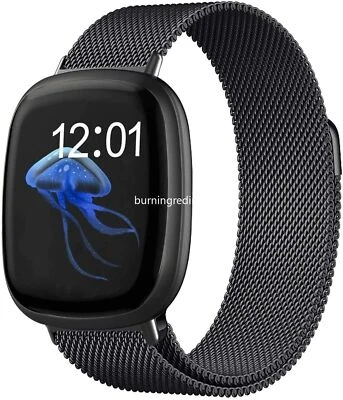 Correa de reloj magnética milanesa para Fitbit Versa 4/Sense 2 de metal y acero Foto 1 de 4