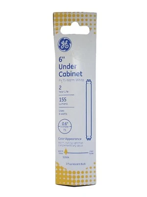 GE 6 Inch Under Cabinet F4 T5 Warm White Fluorescent Bulb Brand New  - Image 1 of 2