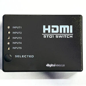 5 Port 1080P Video HDMI Switch Switcher Splitter for HDTV DVD PS3+ IR Remote - Picture 1 of 7