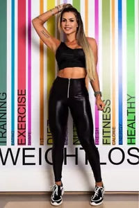 Brazilian Hi Waist Black Workout Shaping Pant Leggings Rear Scrunch S M L 11021 - Bild 1 von 4
