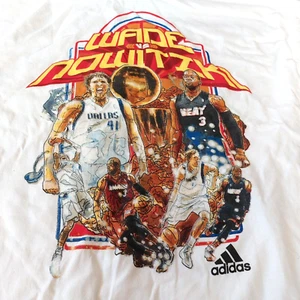 Adidas 2013 Finals Miami Heat Lebron Wade T-Shirt NBA Championship L 14/16 Youth - Picture 1 of 2