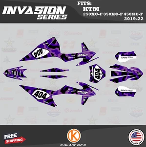 Kit Gráficos para KTM 250XC-F, 350XC-F, 450XC-F (2019-2022) Invasión - PÚRPURA - Imagen 1 de 6