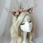 Women Girls Christmas Fairy Tale Reindeer Antler Headband Cat Ear Hair Hoop Prop
