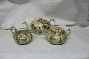 RARE Asian ANTIQUE POTTERY MARKED TEA SET  ** PLEASE READ BELOW - Picture 1 of 12