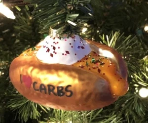 Robert Stanley Glass Christmas Ornament Loaded Baked Potato Sour Cream Chives - Picture 1 of 6