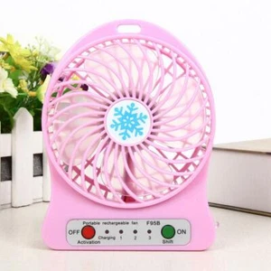 Mini Desk Fan Portable Small Cute Cooling USB Cordless Battery Camping Camper - Picture 1 of 22