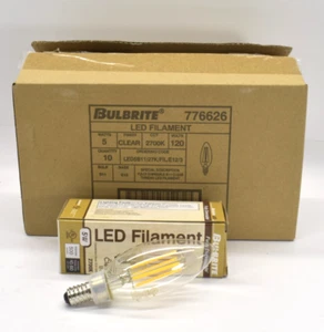 Bulbrite LED 10 pack 776724, 5 W Clear 2700K 120V, B11 Base E12 - Picture 1 of 3