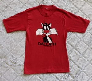 Vintage Warner Brothers Sylvester T Shirt Kids Red Single Stitch Short Sleeve - Picture 1 of 3