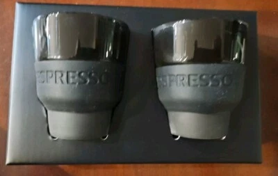 Nespresso Touch Espresso Cups Black Ceramic w/ Silicone Grip - Image 1 of 4