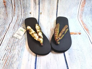 Zealand Size 10 medium Fabric Flip Flops Style # CS12N17-4RICA - Picture 1 of 5