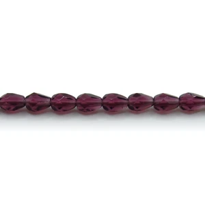 Amethyst Purple Transparent - 50 7x5 mm Teardrop Czech Glass Fire Polish Beads - Picture 1 of 1