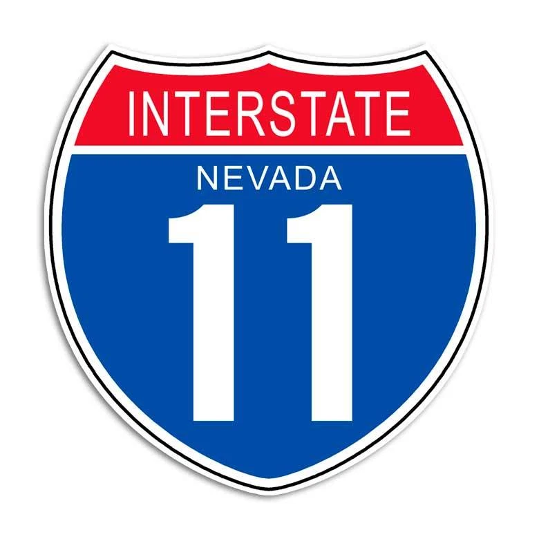 AFTERSHOCK DECALS Interstate 11 Sticker - Nevada Highway Sign Decal Las Vegas