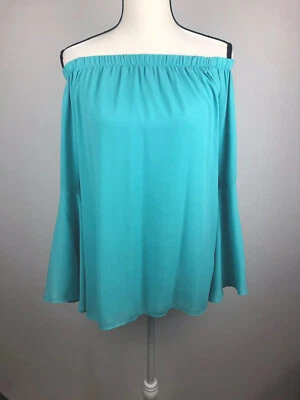 ÚLTIMO TANGO TOP Hombro Descubierto Verde Aqua Manga Campana X-PEQUEÑO Foto 1 de 4