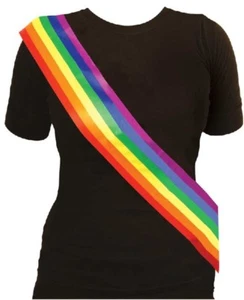 RAINBOW SASH Gay Pride Lesbian LGBTQ March Freedom Celebration Hen Stag Night. - Picture 1 of 1