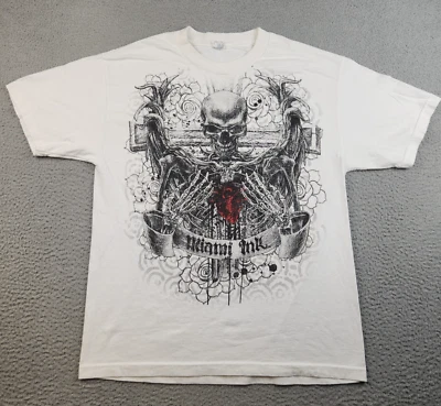 Camisa Y2K Miami Ink Para Hombre Grande Tatuaje Gráfico Reaper Grunge Cruz Corazón Gótico Foto 1 de 4