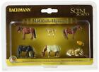 Bachmann Trains 33119 Scene Scapes - Miniture Figures - HORSES (6pcs (US IMPORT)