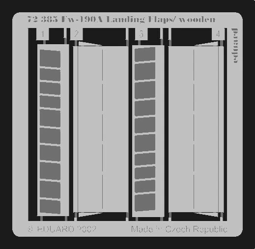 Eduard 72385 1/72 Velivolo Fw190A Atterraggio Flaps / Legno Tipo per Tam - Immagine 1 di 1