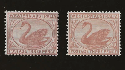 Western Australia, SG 63, 63a. MLH/ MH - Image 1 of 2
