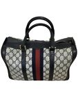 Tom Ford for Gucci Coated Canvas Monogram Bag In Navy - 90s Vintage
