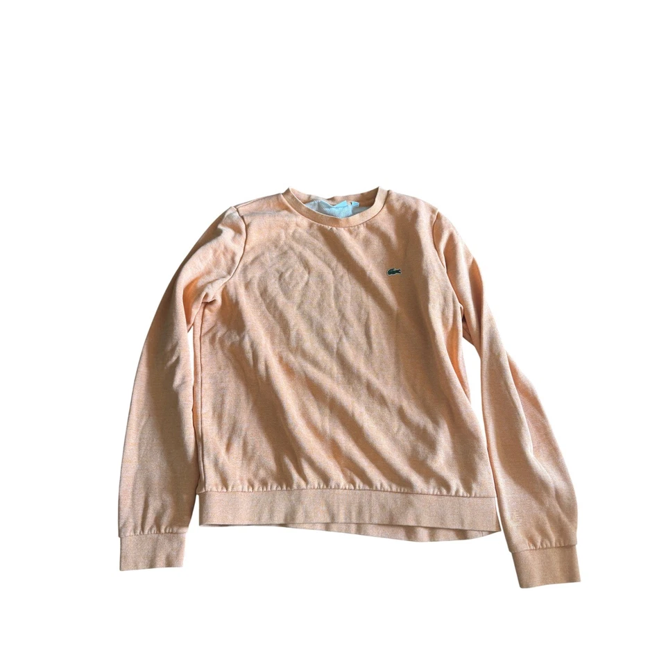 Sudadera deportiva Lacoste naranja cuello redondo pequeña logotipo de cocodrilo talla 40 Foto 1 de 4
