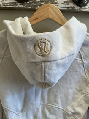 Lululemon Scuba Oversized Half Zip Hoodie BONE Gold Zip and Logo XS/SM - Image 1 of 4