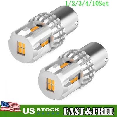 Canbus Error Free 1156 P21W Back Up Reverse Light SMD Amber LED Bulb 1~10Set - Image 1 of 4