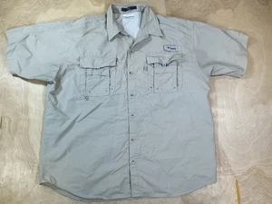 Columbia PFG Camicia Uomo XL Tan Beige MarroneSuper Bahama Gorpcore Omni Shade - Foto 1 di 11