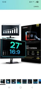 Vintez 27" Komputer Filtr ekranu prywatności 16:9 Monitory komputerowe Osłona kamery - Zdjęcie 1 z 10
