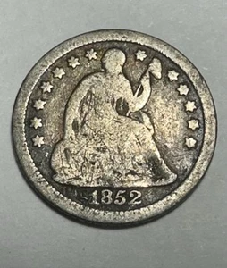 1852-O Seated Liberty Half Dime Circulated With A Full Rim. - Picture 1 of 2