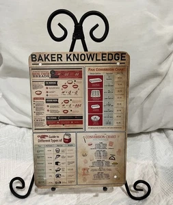 Baker Knowledge Tin Sign Vintage 8 x 6 - Picture 1 of 2