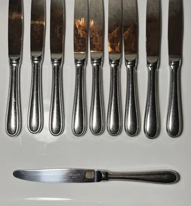 CHRISTOFLE FRANCE ACIER MIMOSA PERLE Coltello da Pranzo Inox 9,25” - 10 Disponibili - Foto 1 di 8