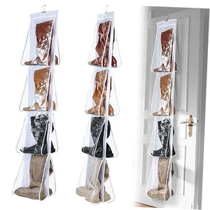 Sets 16 Large Clear Pockets Fabric Dual Sided Hanging Shoe Rack for White - Picture 1 of 7