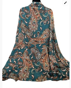 Forever 21 Paisley Teal and Orange Scarf Wrap Shawl! - Picture 1 of 4