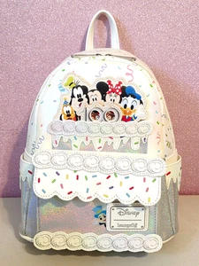 2023 Loungefly Disney 100 Year Celebration Cake White Mini Backpack NWT - Picture 1 of 9
